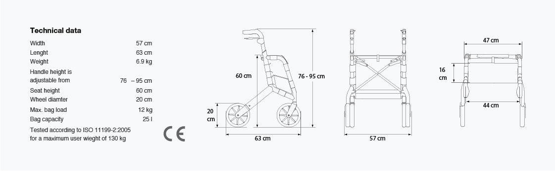 Trust Care Let's Shop Rollator - Image 6