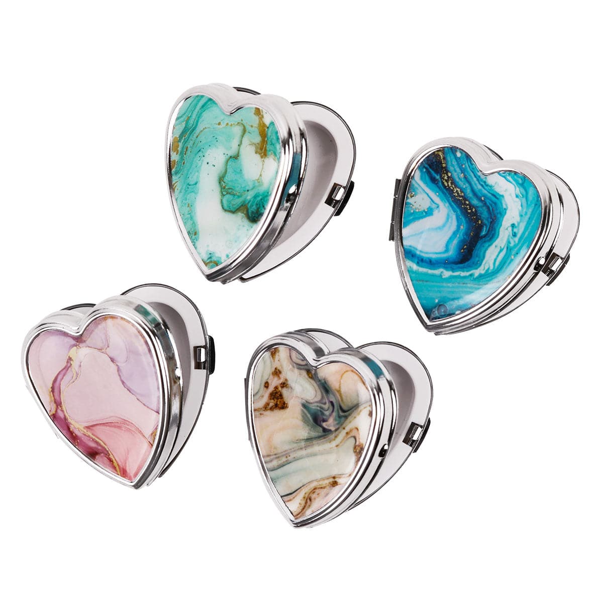 Relaxus Marble Heart Shaped Pill Box with Mirror 534156