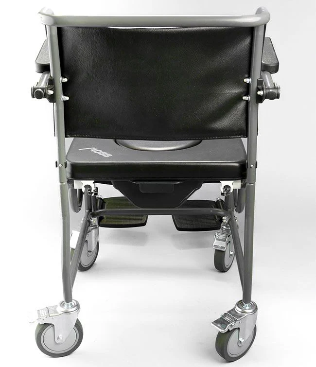 Mobb Healthcare 4-Way Padded Steel Commode Chair with Wheels - Image 3