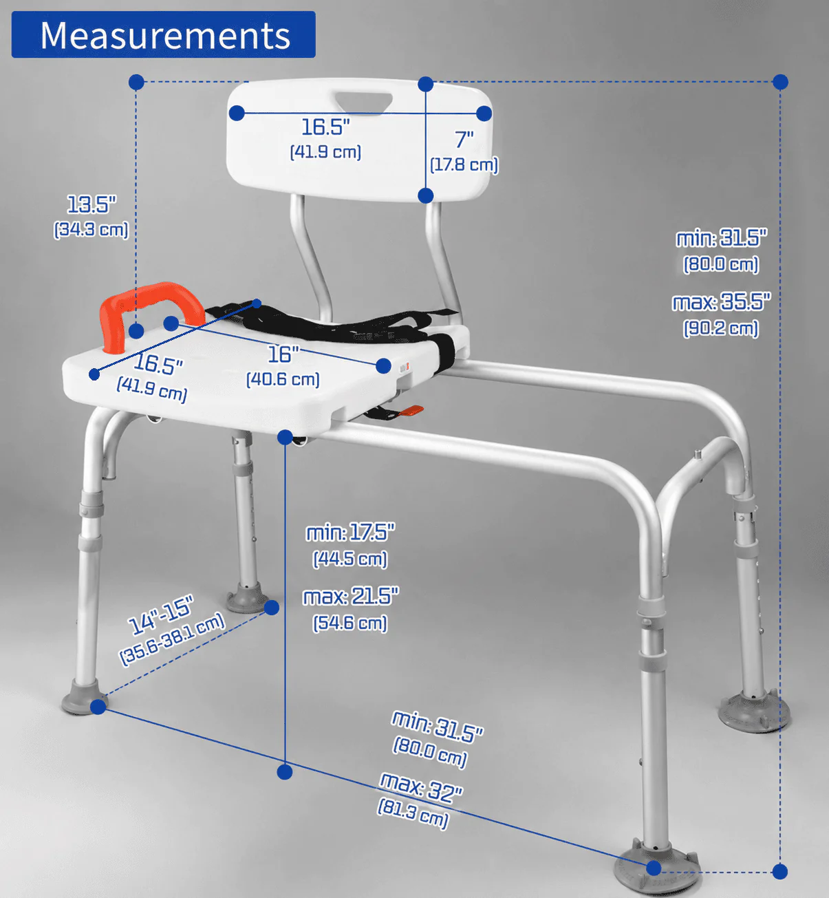 Mobb Healthcare Sliding Bath Transfer Bench MHSLBB - Image 6