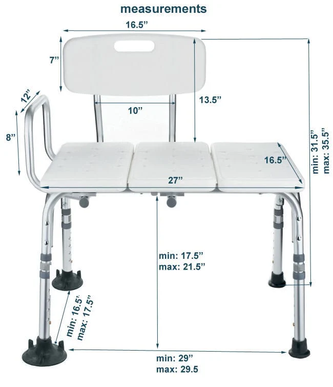 Mobb Healthcare Transfer Bath Bench With Curtain Control - Image 5