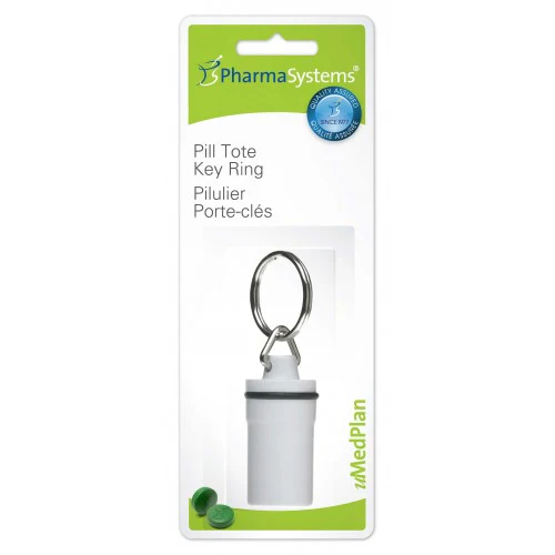 PharmaSystems PILL TOTE KEY RING WHITE