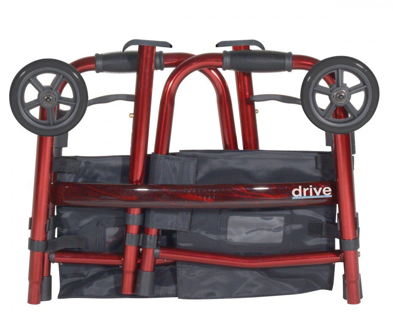 Drive Medical Portable Folding Travel Walker with 5" Wheels and Fold up Legs - Image 3
