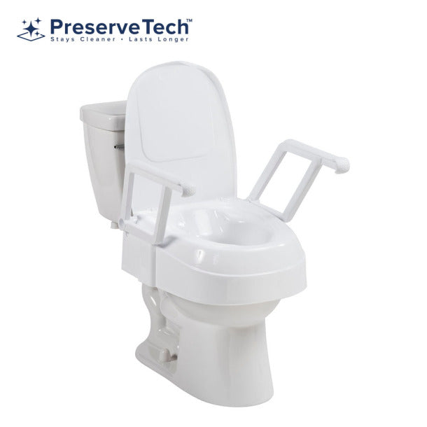 Drive Medical PreserveTech Universal Raised Toilet Seat with Armrests