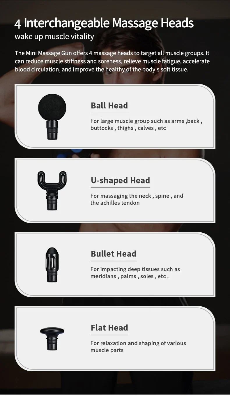 Relaxus Kayo Pro Percussion Massage Gun with 4 Attachments 703289 - Image 5
