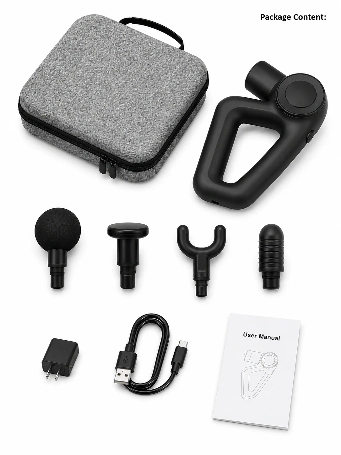 Relaxus Kayo Pro Percussion Massage Gun with 4 Attachments 703289 - Image 7