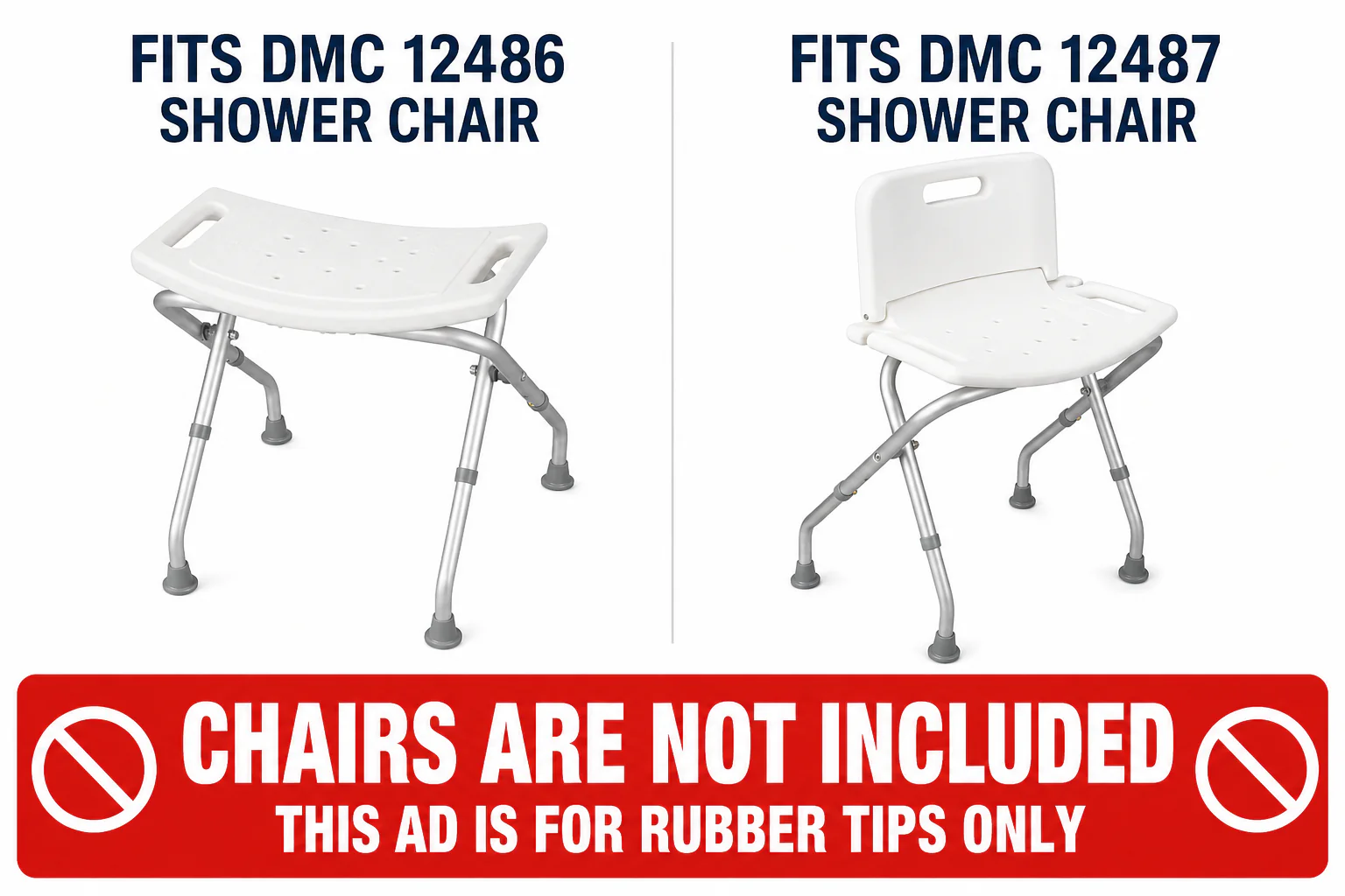 Drive Medical DMC12486T Rubber Tips for Folding Shower Chair – 4 Pack - Image 4
