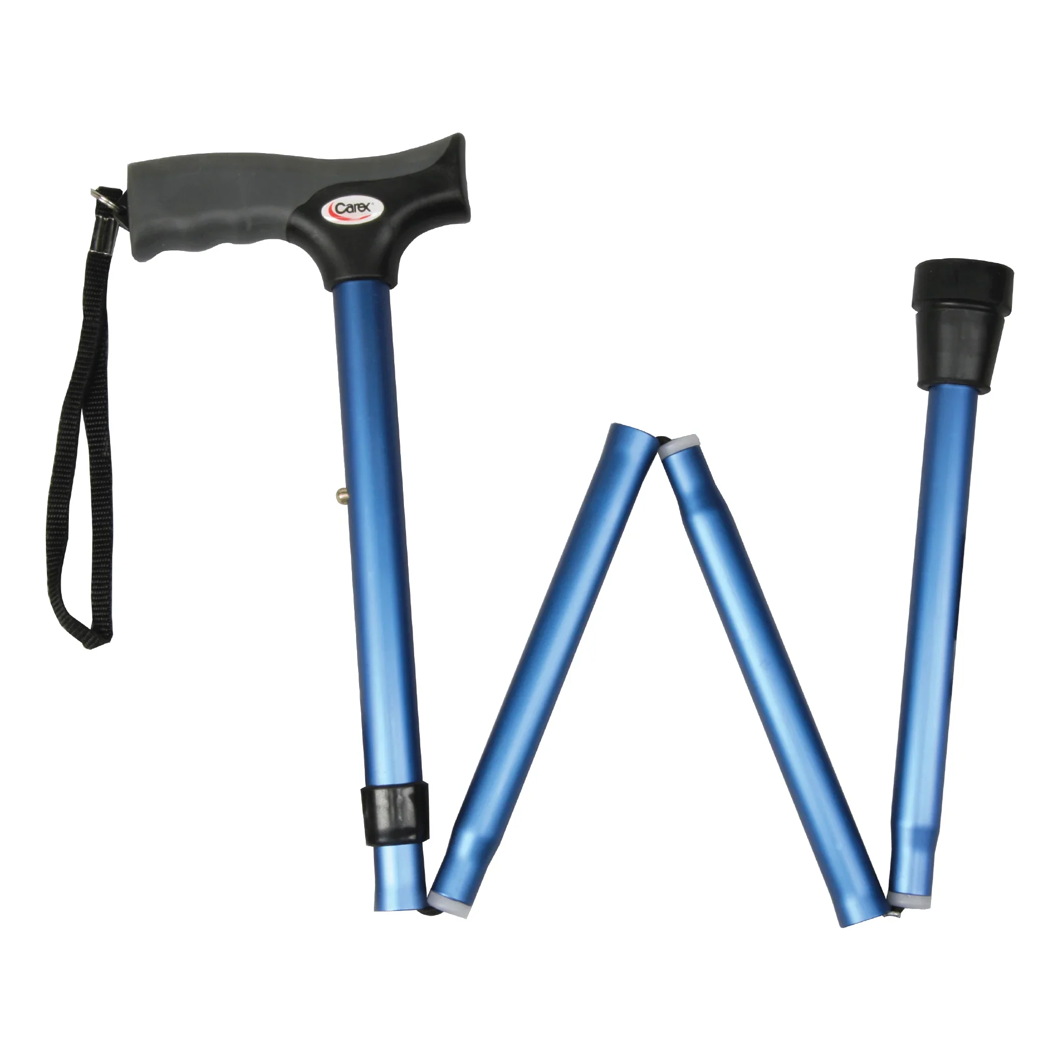Carex Soft Grip Folding Cane with Derby Handle - Image 2