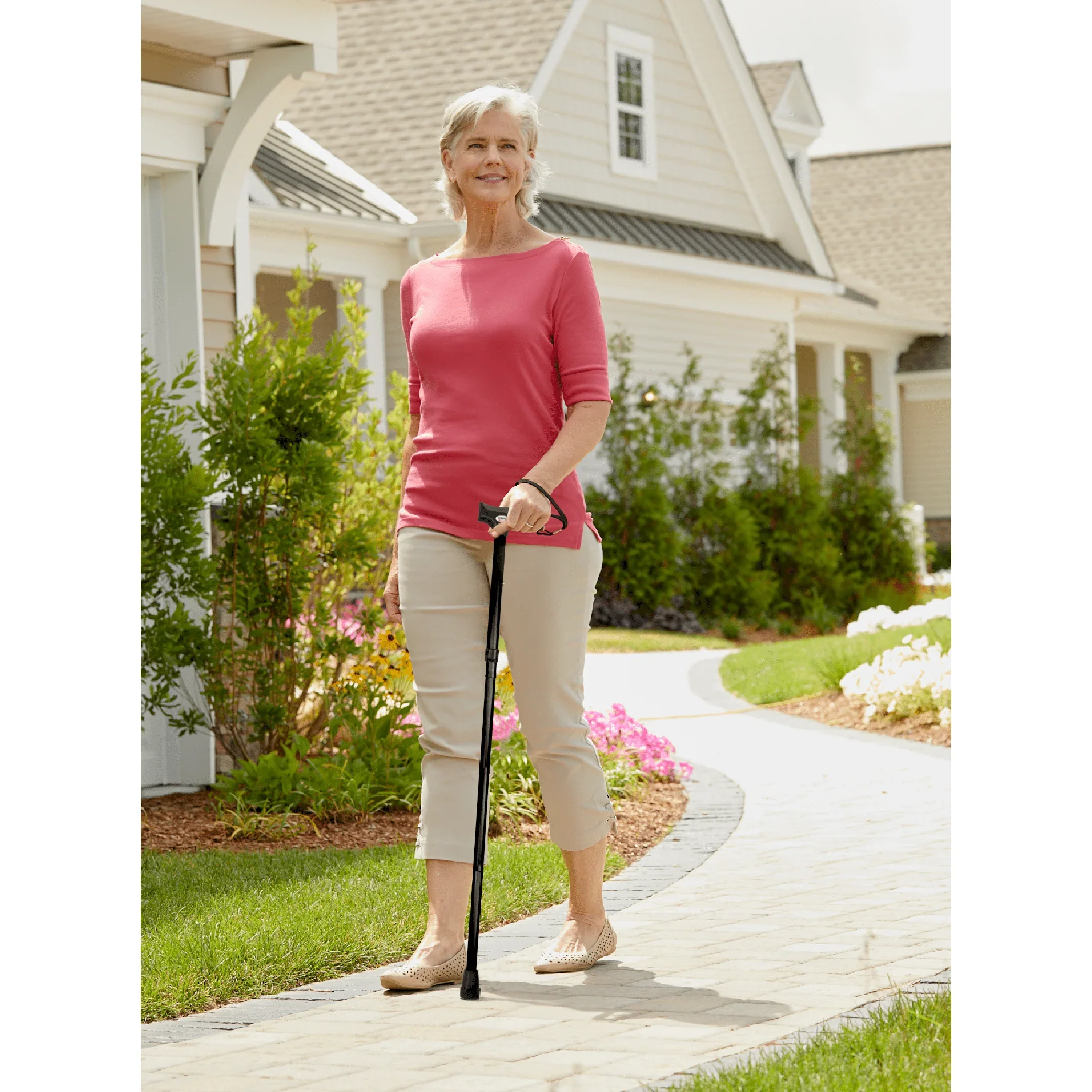 Carex Soft Grip Folding Cane with Derby Handle - Image 5
