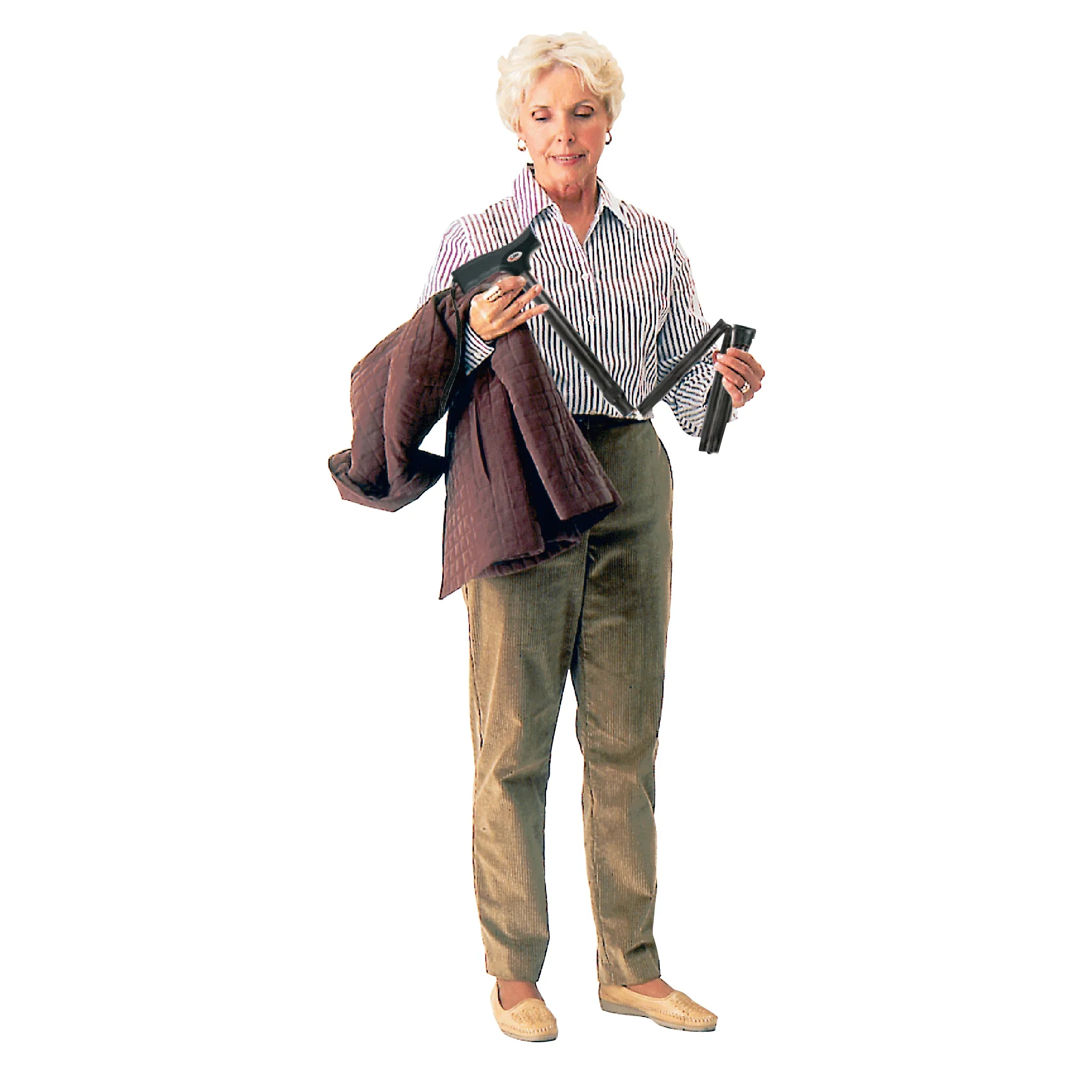 Carex Soft Grip Folding Cane with Derby Handle - Image 6