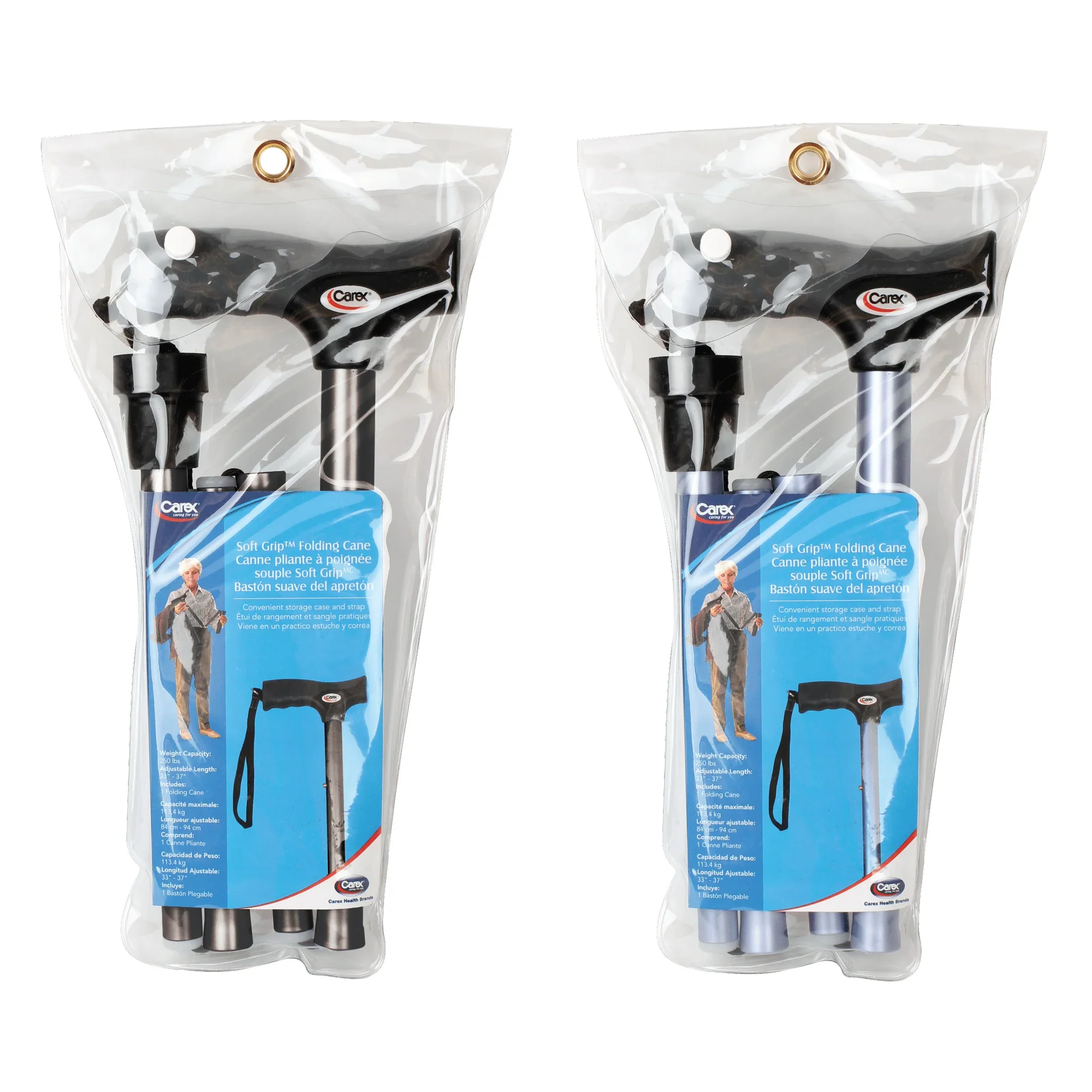Carex Soft Grip Folding Cane with Derby Handle - Image 7