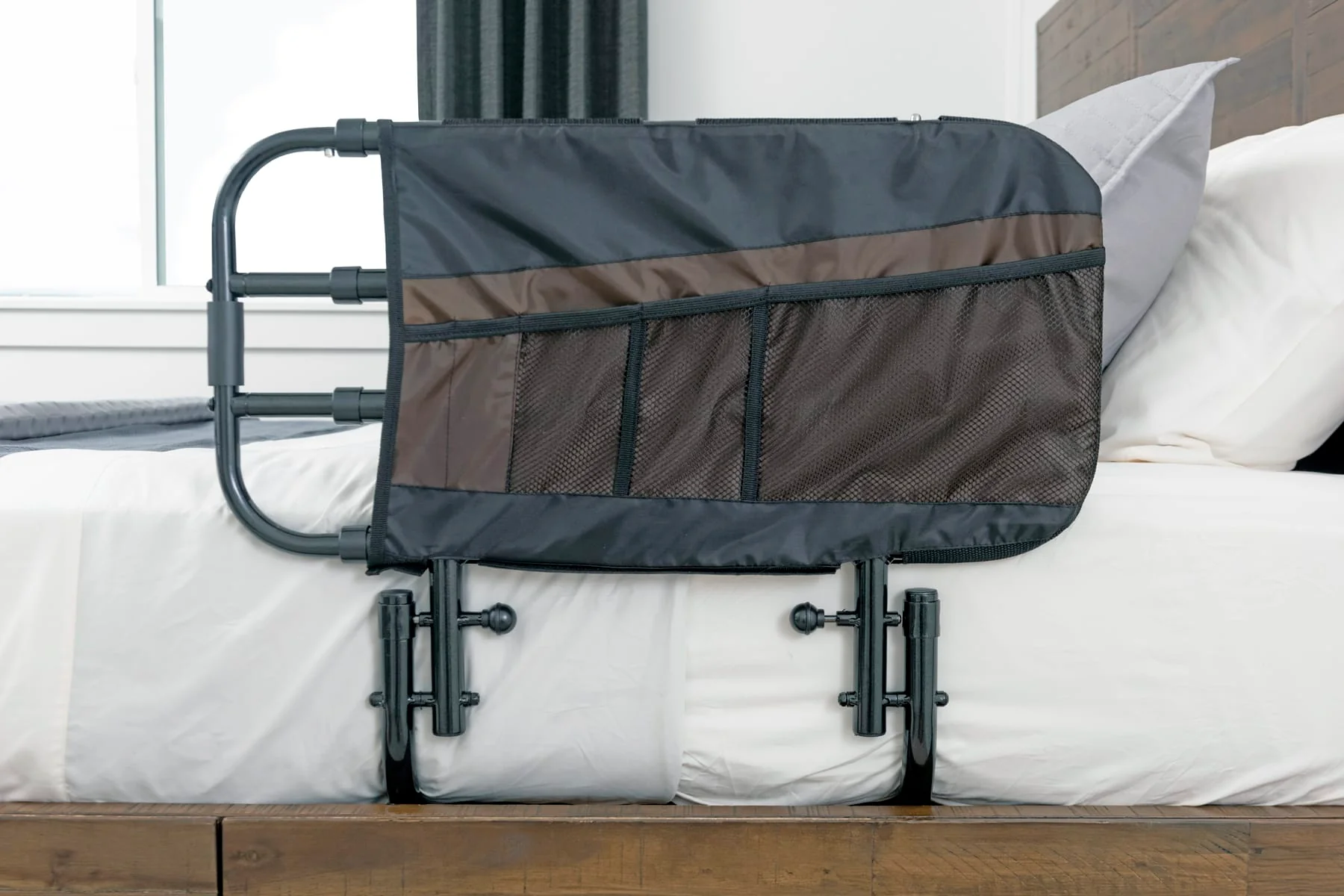 Stander Wonder EZ Adjust Bed Rail With Organizer Pouch - Image 2