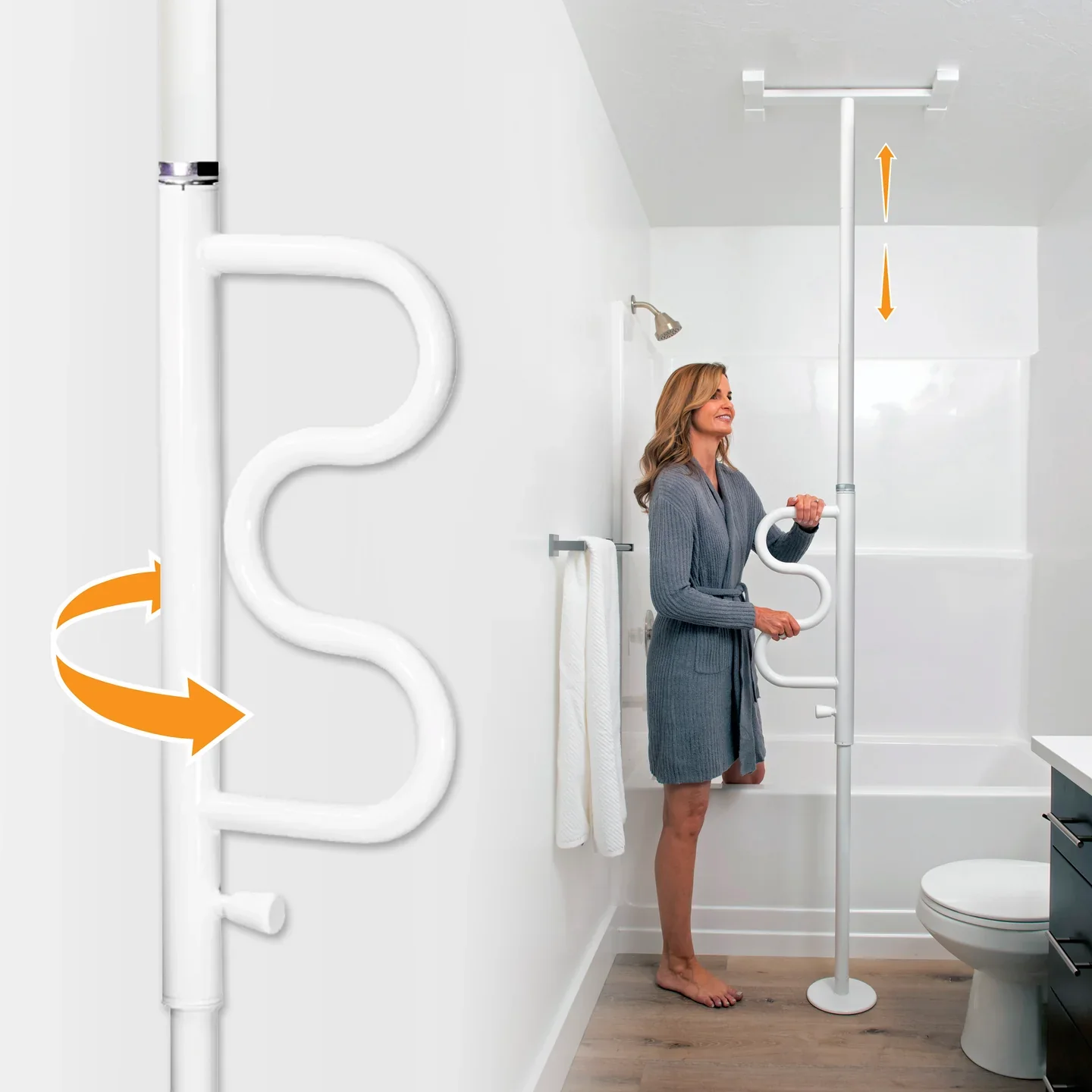 Stander Wonder Pole Plus Curve Grab Bar 1110