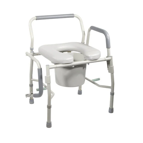 Drive Medical Steel Drop-Arm Commode with Padded Seat - Image 5