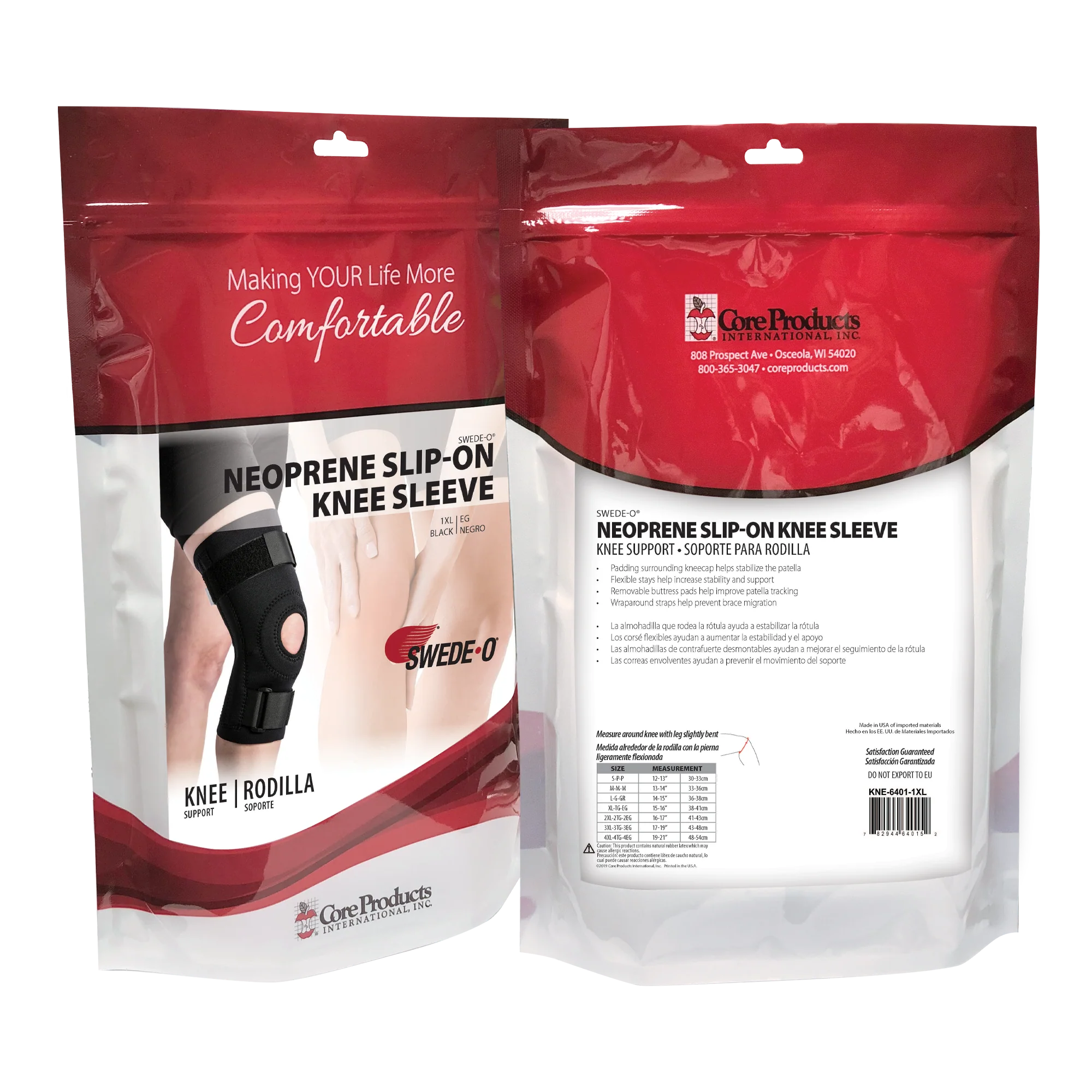 Core International Swede-O Neoprene Slip-On Knee Sleeve - Image 2