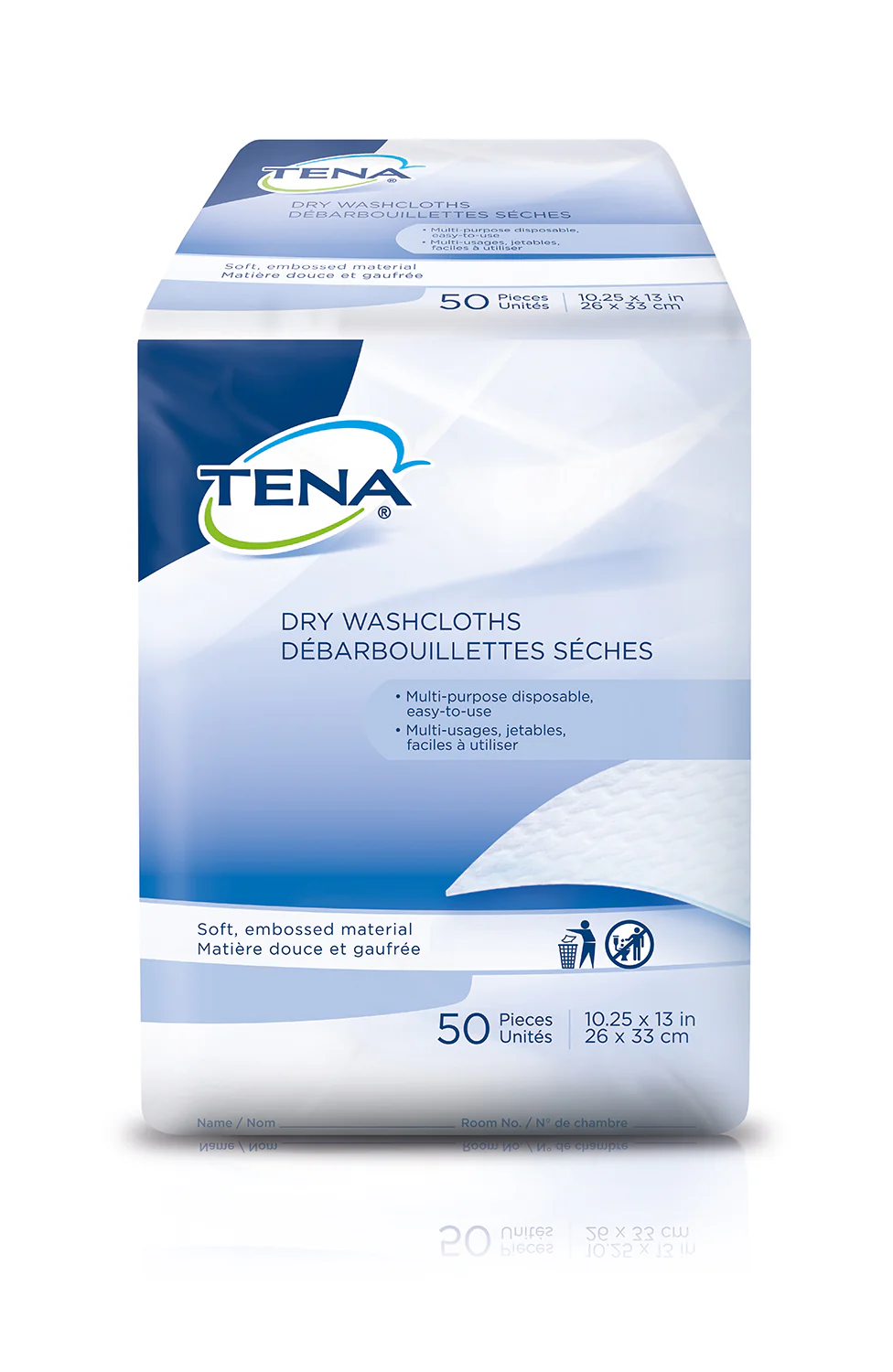 TENA Dry Washcloths 13"x13.25"