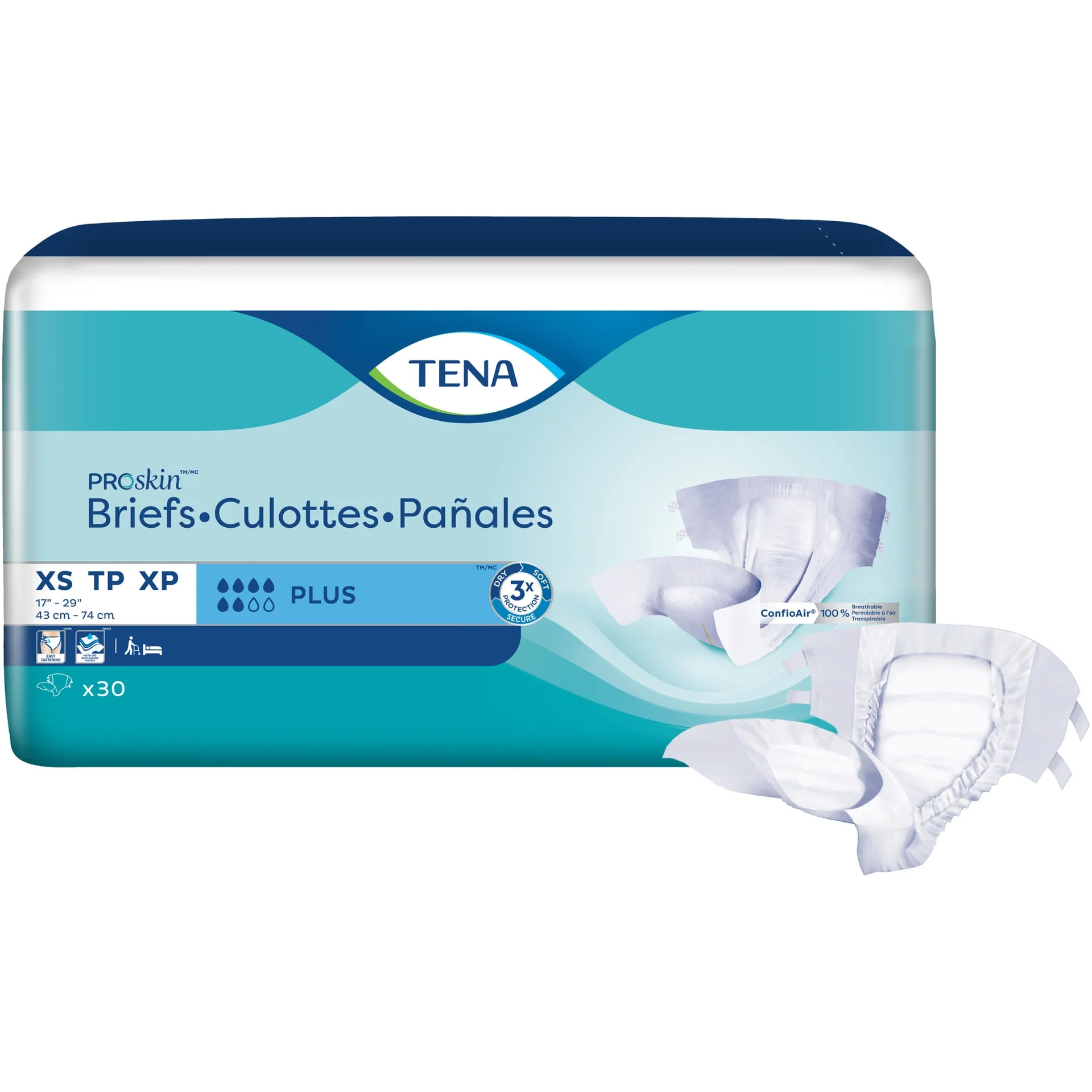 TENA Proskin Plus - X-Small, 17-29" (Tabbed) - Image 2