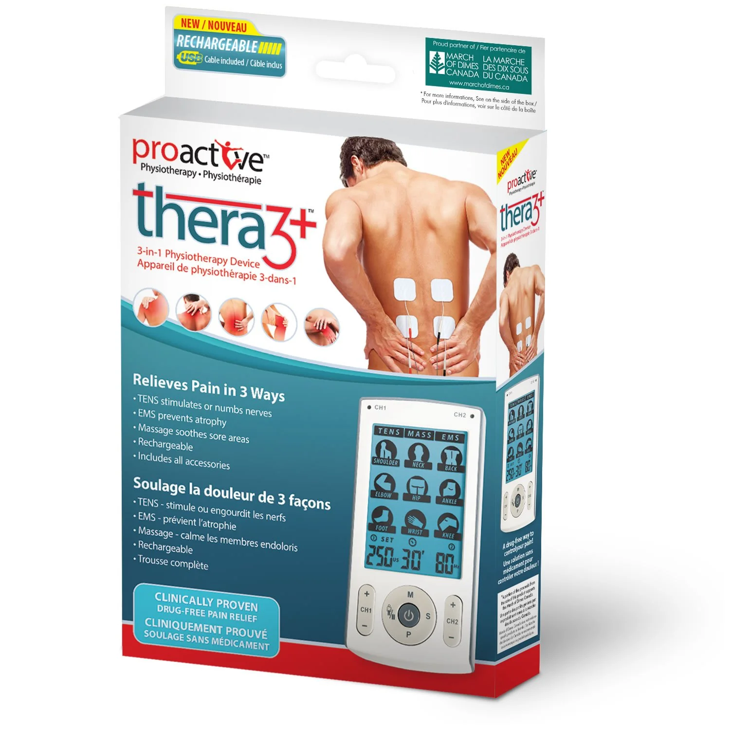 AMG Medical Thera3+ TENS 3-in-1 Physiotherapy Device