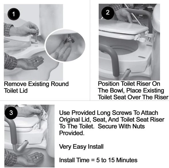 Carex Toilet Seat Elevator with Removable Arms - Image 4