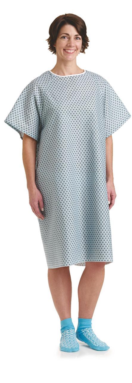 Medline Traditional Patient Gown Star Print