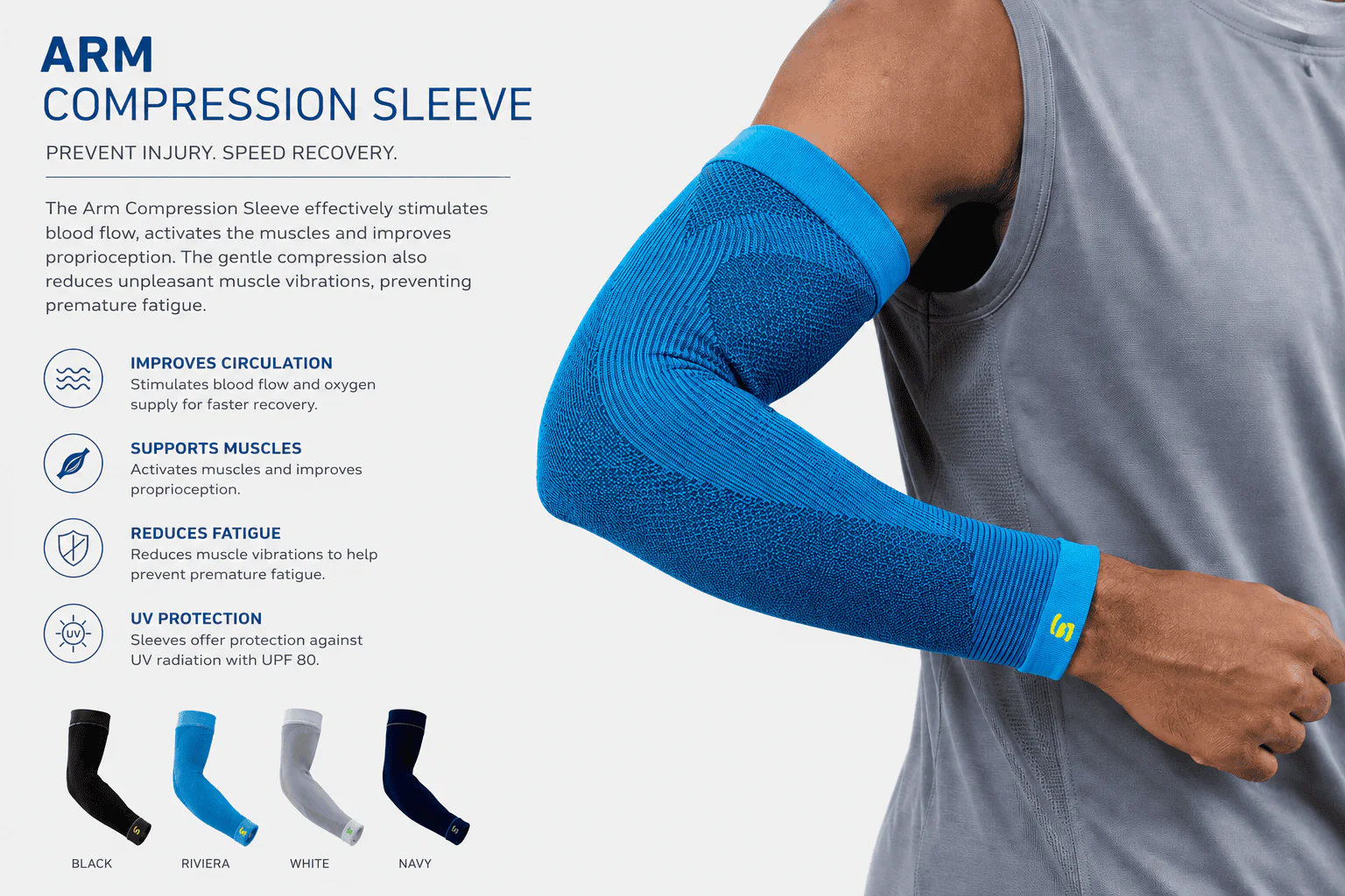 Bauerfeind Unisex Sports Compression Arm Sleeve 20-30mmHg - Image 2