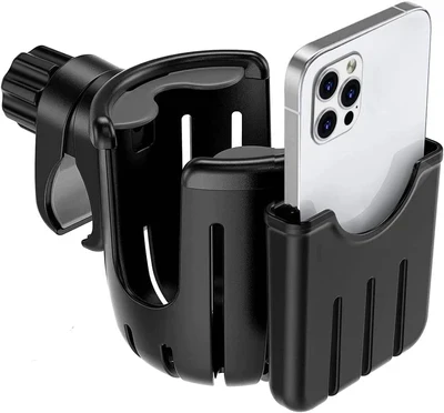 Travel Buggy Universal Cup & Phone Holder Combo (Clamp On)