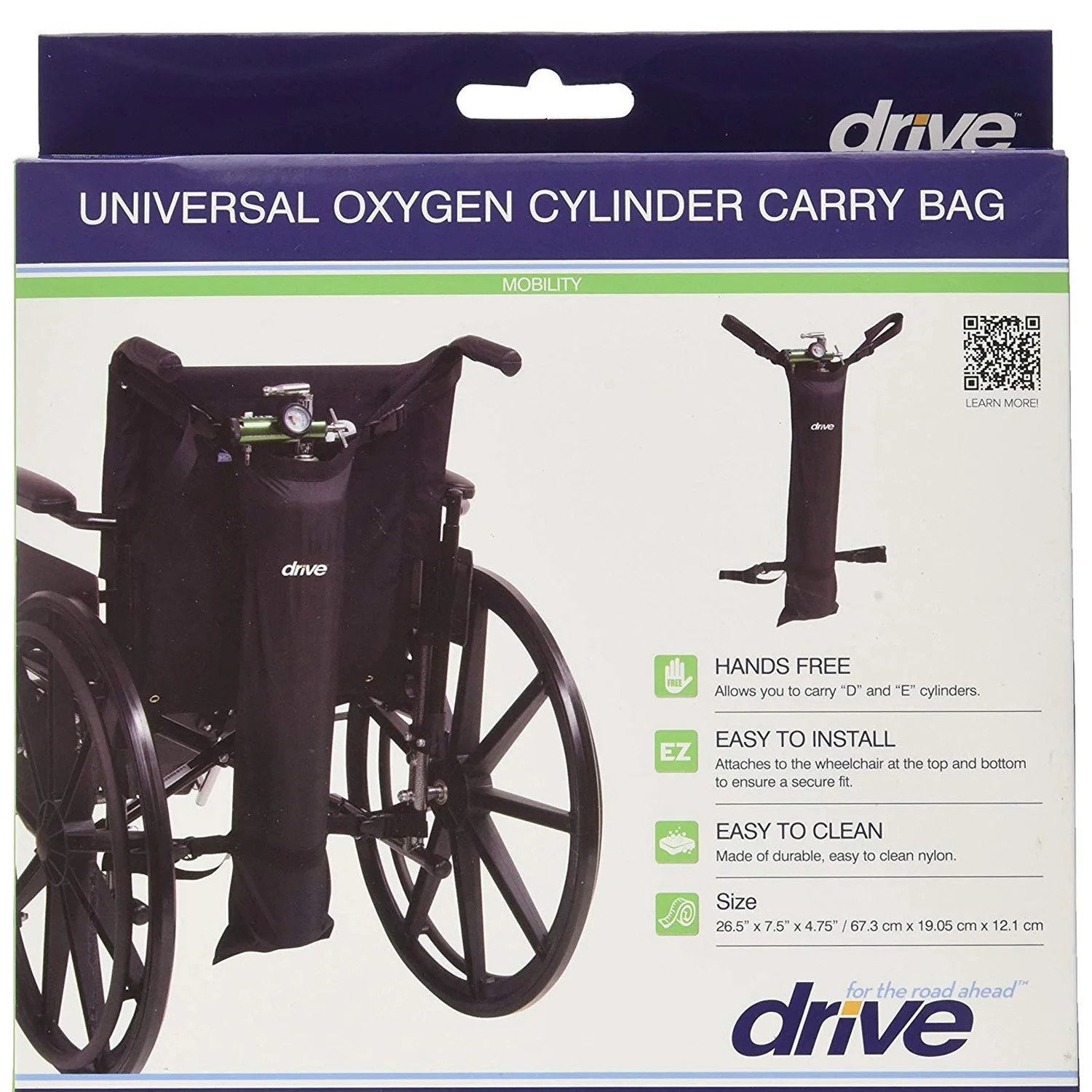 Drive Medical Wheelchair Carry Pouch for Oxygen Cylinders - Image 3