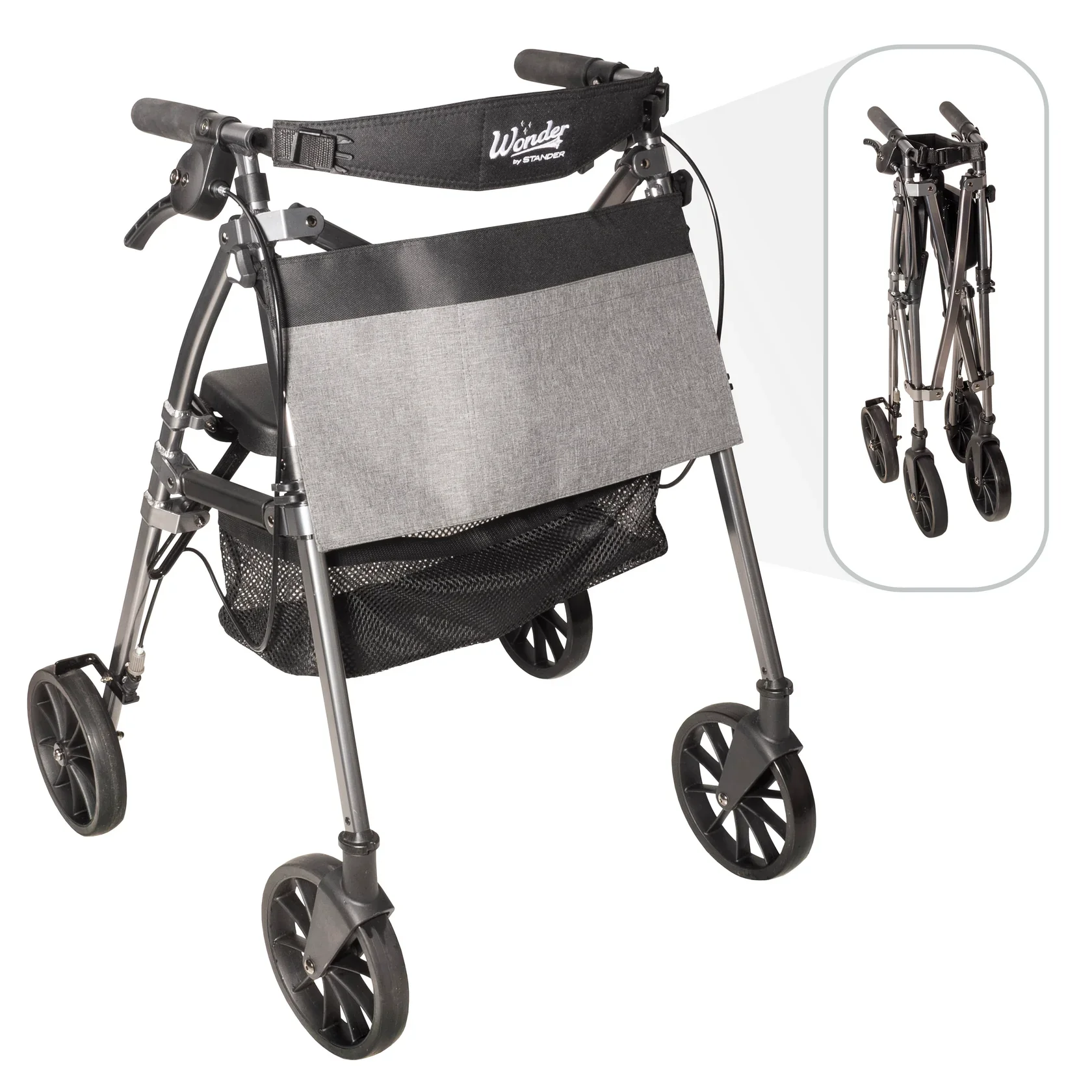 Stander Wonder Rollator Plus with 8" Wheels